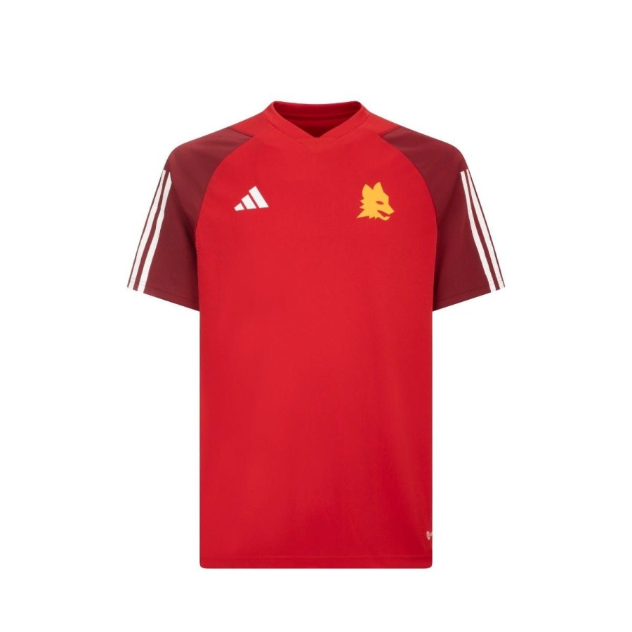 Allenament AS Roma T-Shirts E Polo | Maglia Adidas Stadio As Roma, Adulto, Rosso