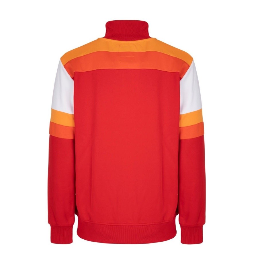 Abbigliamento AS Roma Felpe | Felpa Con Zip Modello Retro Anno 1979 80Uomo Rossa