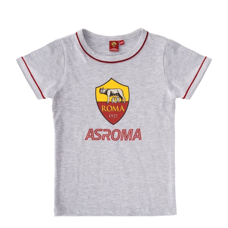 Abbigliamento AS Roma Intimo E Pigiami | Pigiama Corto Girocollo, Bambini, Grigio