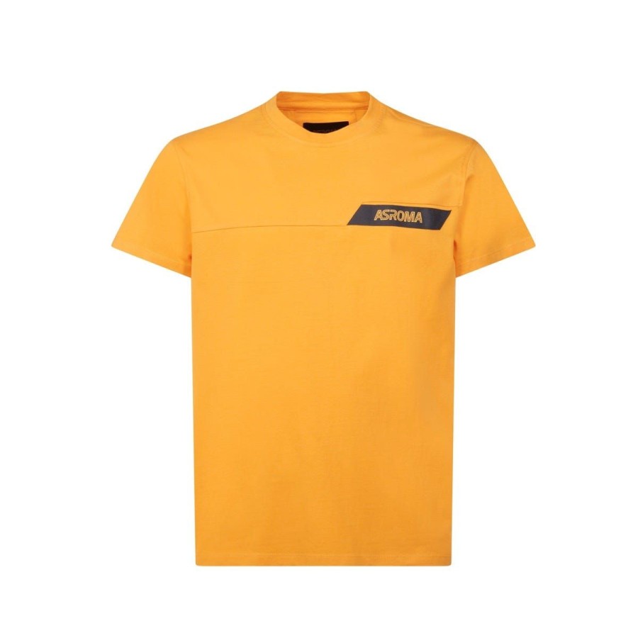 Abbigliamento AS Roma T-Shirts E Polo | T-Shirt As Roma Con Inserto In Stampa 3D, Uomo, Giallo