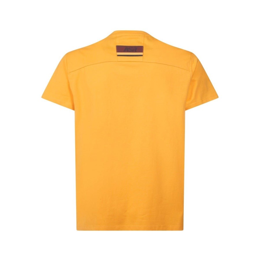 Abbigliamento AS Roma T-Shirts E Polo | T-Shirt As Roma Con Inserto In Stampa 3D, Uomo, Giallo