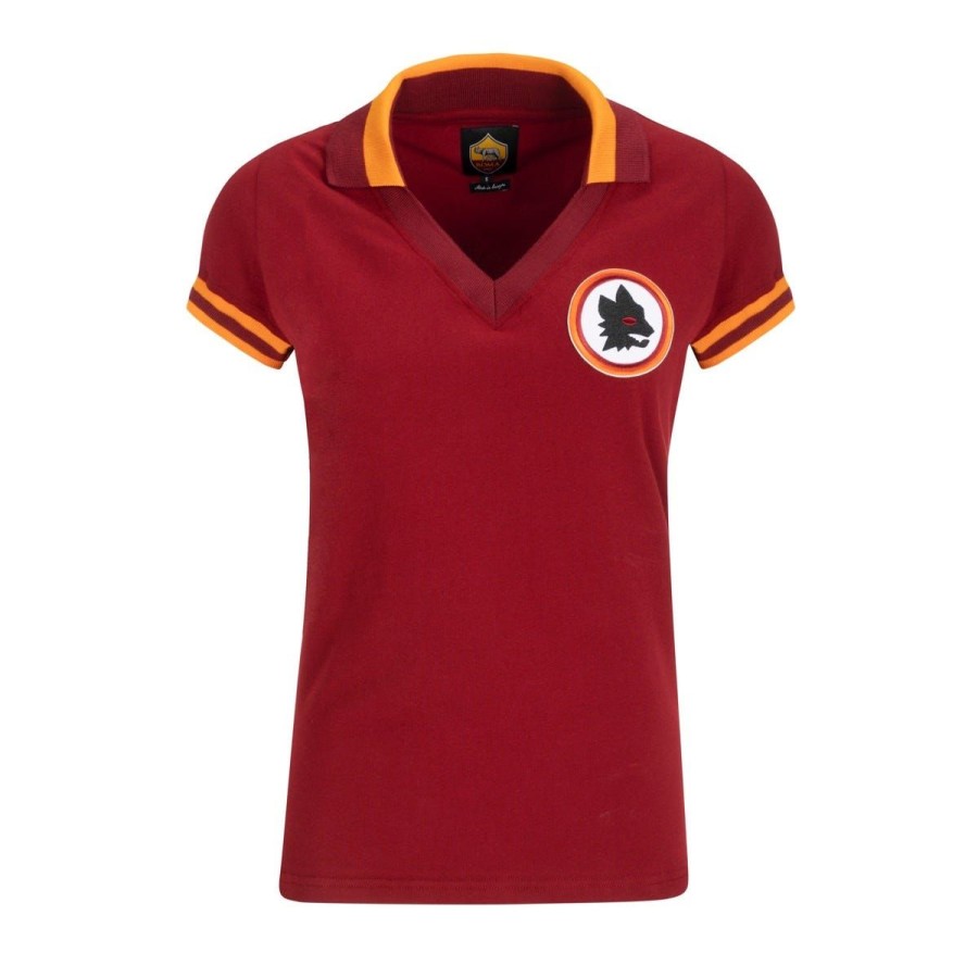 Abbigliamento AS Roma T-Shirts E Polo | Maglia Manica Corta Modello Retro Anno 1978 79 Donna Rossa