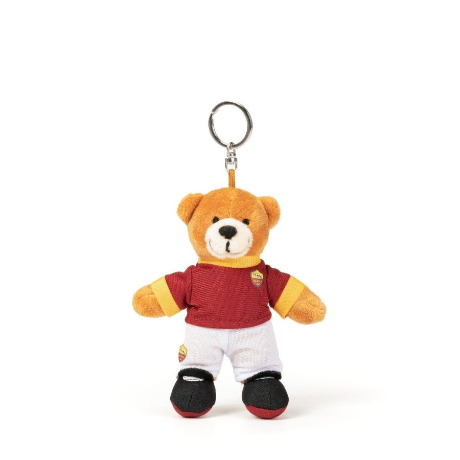 Accessori AS Roma Portachiavi | Orsetto Peluche Portachiavi As Roma, 10Cm