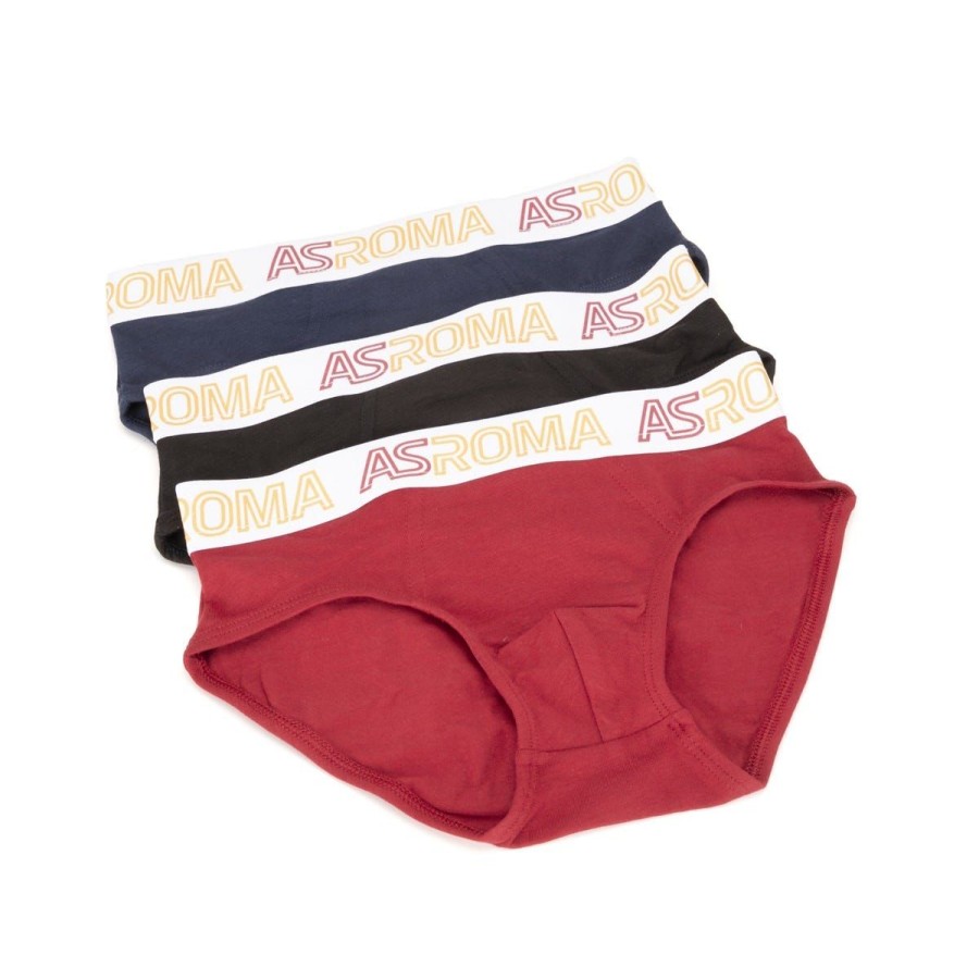 Abbigliamento AS Roma Intimo E Pigiami | 3 Slip Con Elastico As Roma, Bambino, Blu, Nero E Rosso