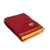 Accessori AS Roma Bagno | Set Di Due Asciugamani In Spugna Con Logo Crest E Bordature Gialle Rosso