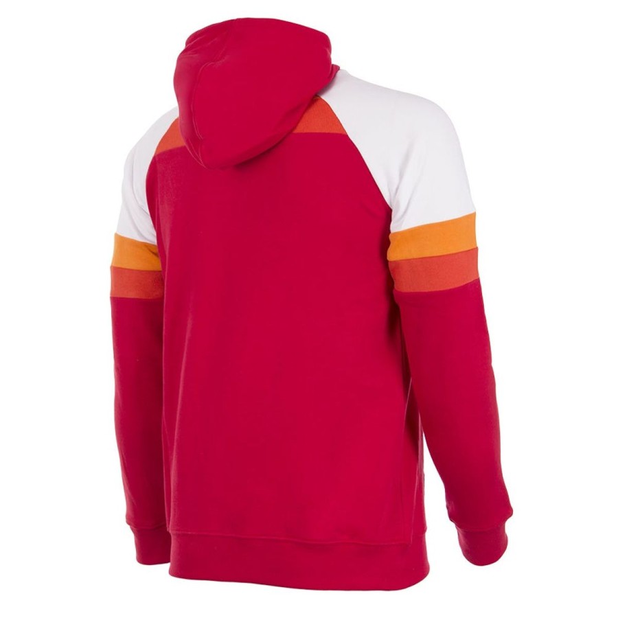 Abbigliamento AS Roma Felpe | Felpa Con Cappuccio Modello Retro 1979-80, Uomo, Rossa