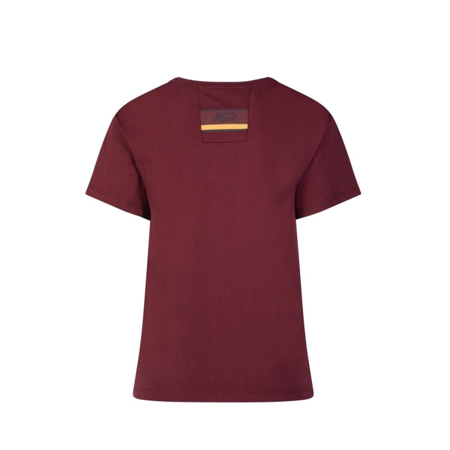 Abbigliamento AS Roma T-Shirts E Polo | T-Shirt Inserto Stampa 3D, Donna, Bordeaux