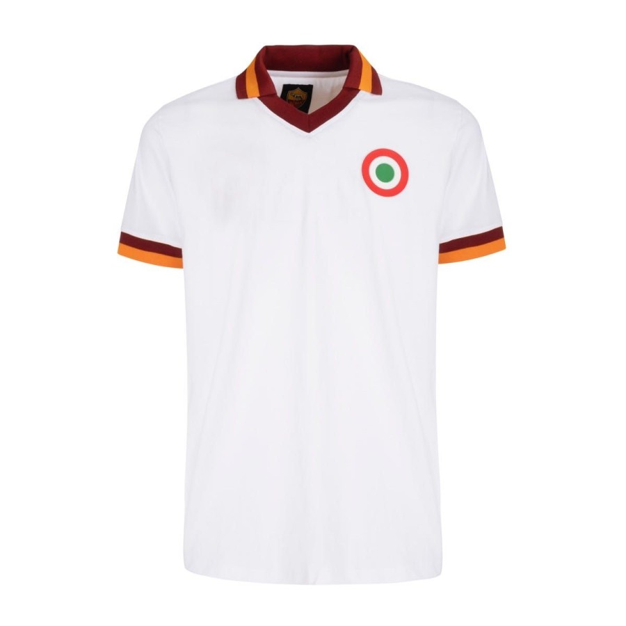 Abbigliamento AS Roma T-Shirts E Polo | Maglia Manica Corta Modello Retro Anno 1980-1981 Uomo Bianca