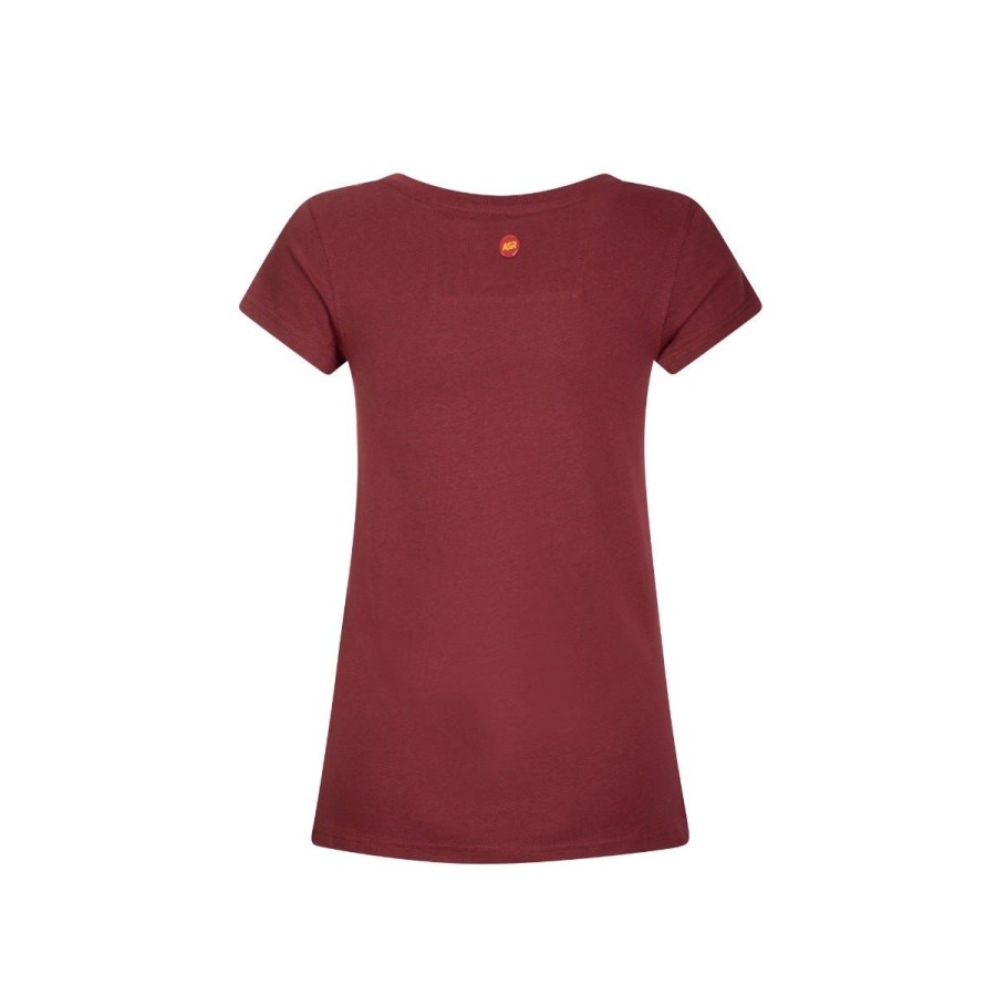 Abbigliamento AS Roma T-Shirts E Polo | T-Shirt As Roma In Cotone E Logo Crest, Donna, Bordeaux