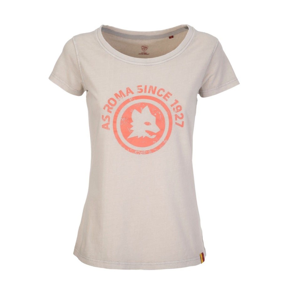 Abbigliamento AS Roma T-Shirts E Polo | T-Shirt Cotone Summer Collection, Donna, Bianca