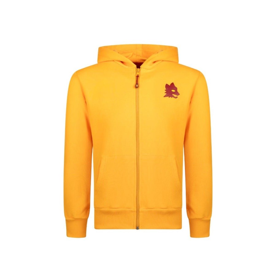 Abbigliamento AS Roma Felpe | Felpa Sportiva Logo Lupetto, Bambini, Giallo