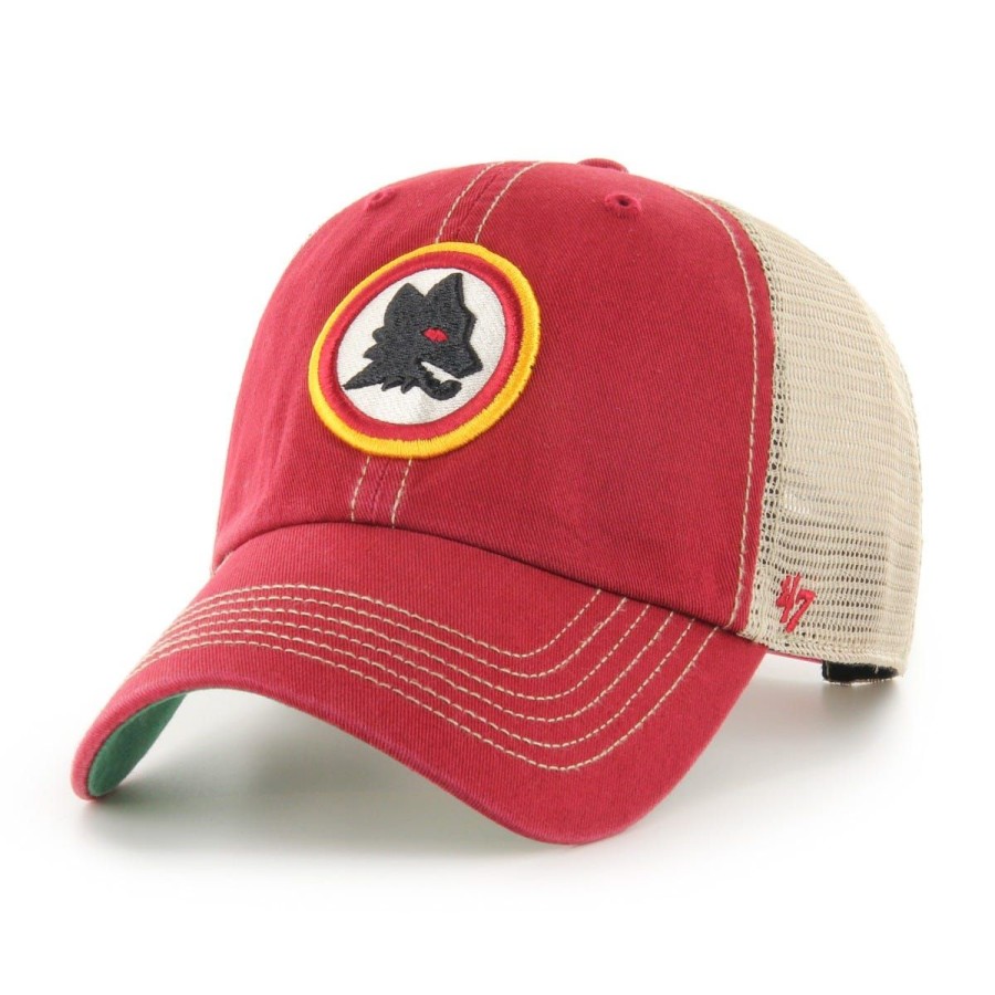 Accessori AS Roma Cappellini E Berretti | Cappellino Trucker As Roma Logo Lupetto, Adulto, Rosso