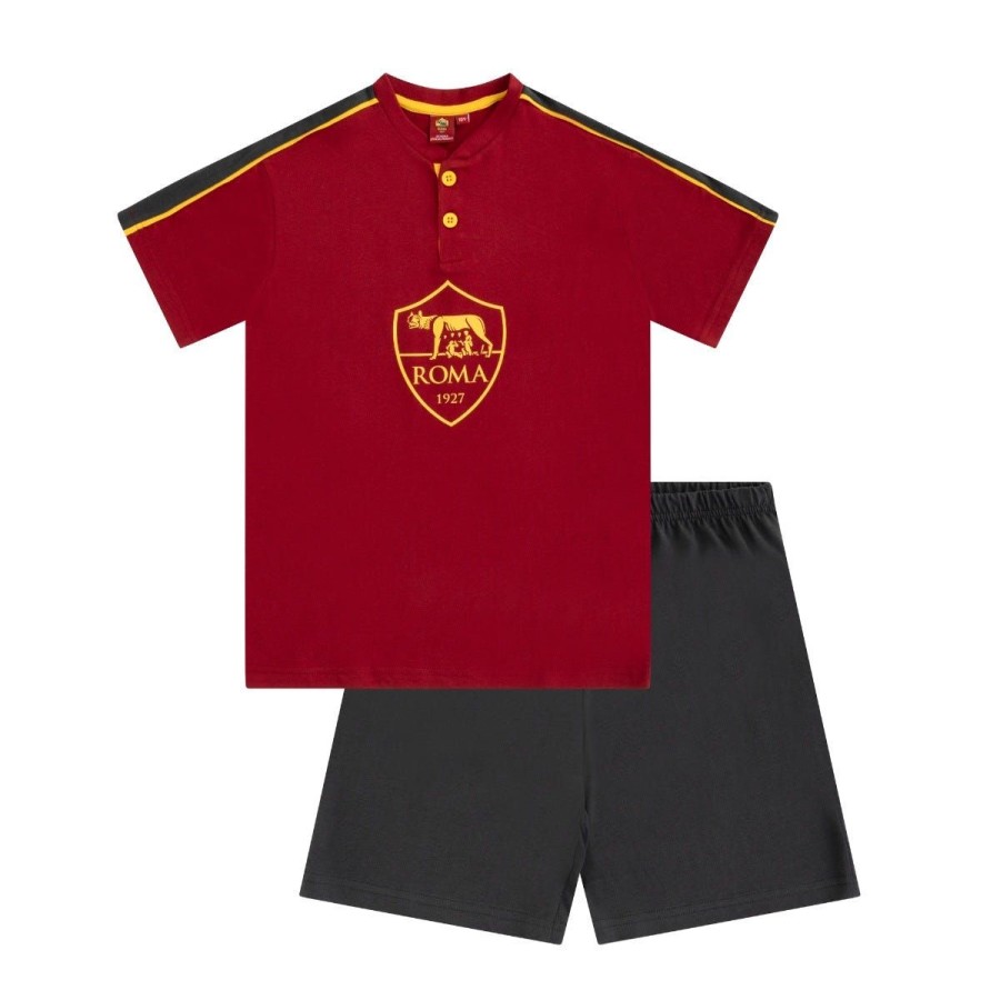 Abbigliamento AS Roma Intimo E Pigiami | Pigiama Corto Logo Crest, Bambini, Rosso