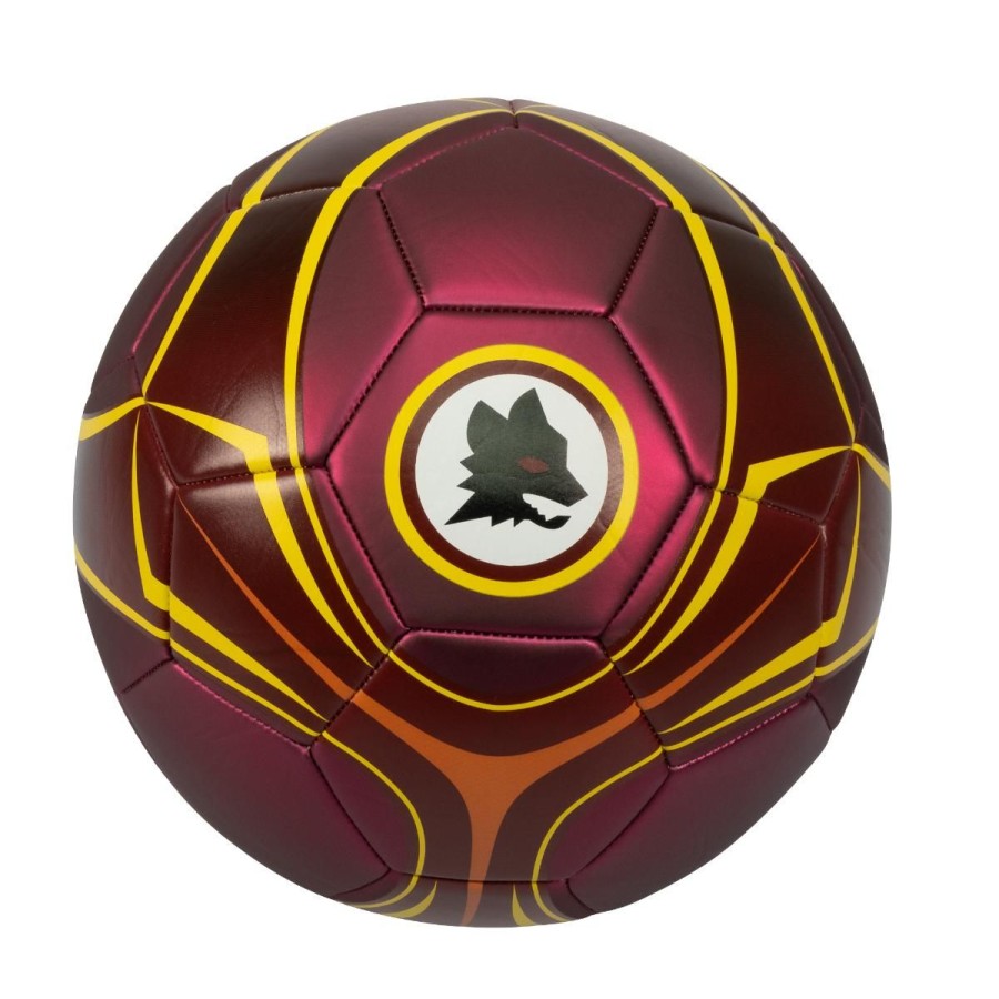 Accessori AS Roma Palloni | Pallone Da Calcio As Roma Finitura Metallizata E Logo Lupo, Taglia 5