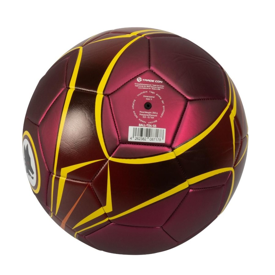 Accessori AS Roma Palloni | Pallone Da Calcio As Roma Finitura Metallizata E Logo Lupo, Taglia 5